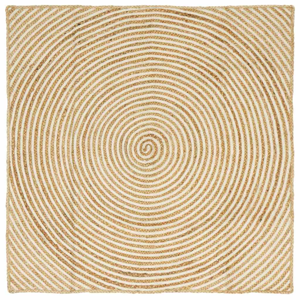 Runder Jute Teppich Natur/Weiß 120cm