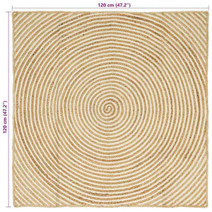 Runder Jute Teppich Natur/Weiß 120cm