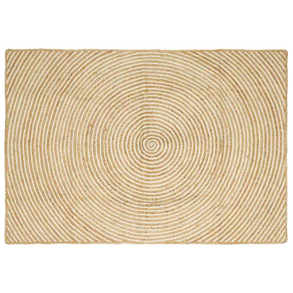 Natur Jute Teppich Weiß 120x170 cm