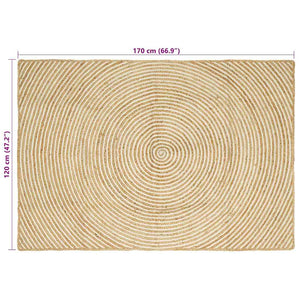 Natur Jute Teppich Weiß 120x170 cm