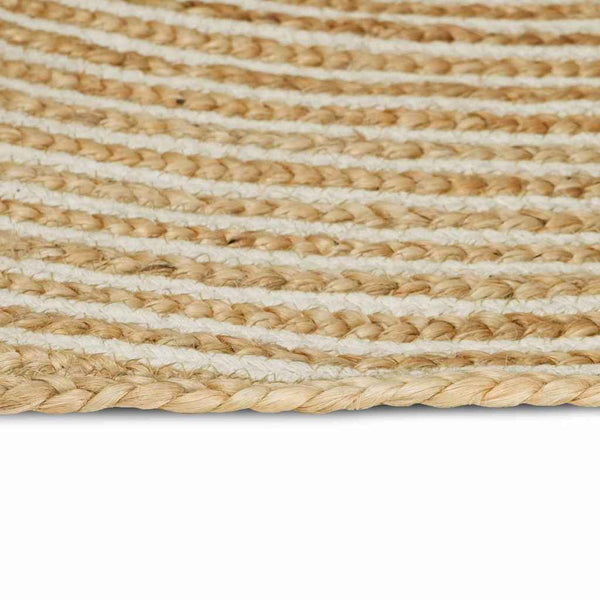 Jute Teppich Natur Weiß 240x240 cm