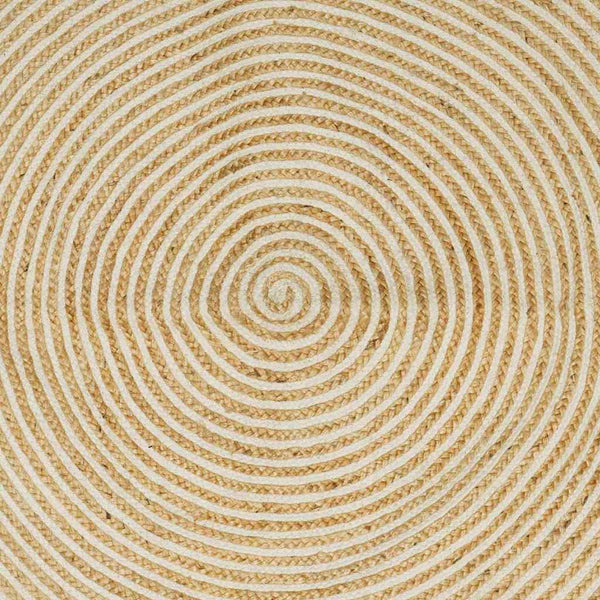 Jute Teppich Natur Weiß 240x240 cm