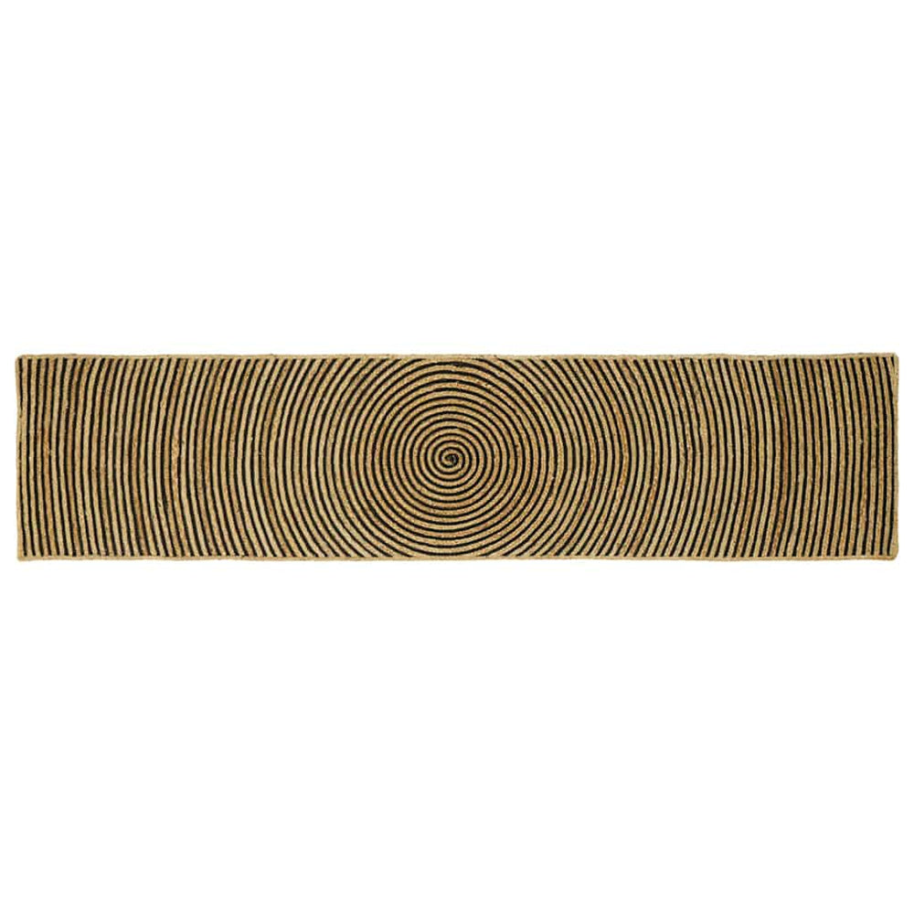 Jute Teppich Natur Schwarz 60x250 cm