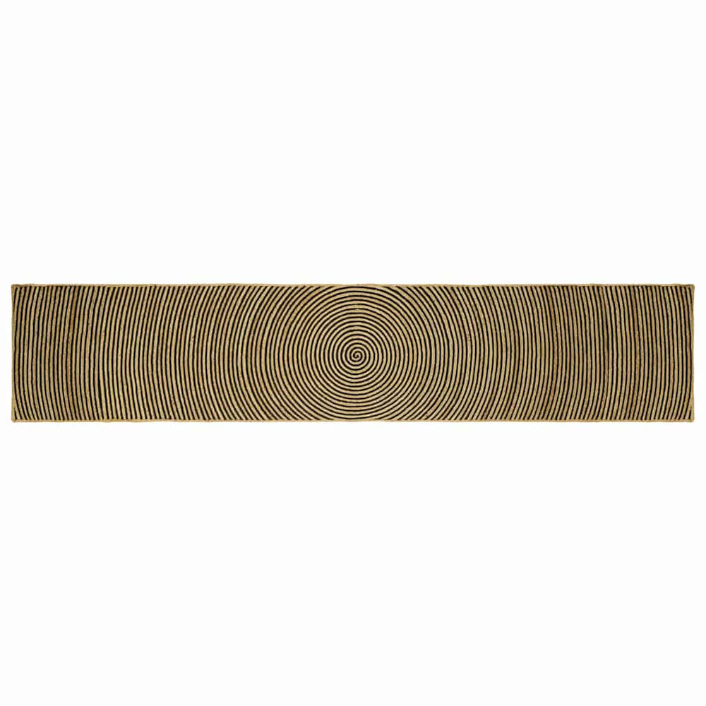 Jute Teppich Natur Schwarz 80x400 cm