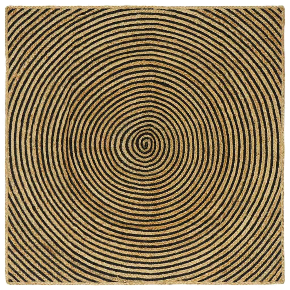 vidaXL Rug Natural and Black 120 x 120 cm Jute
