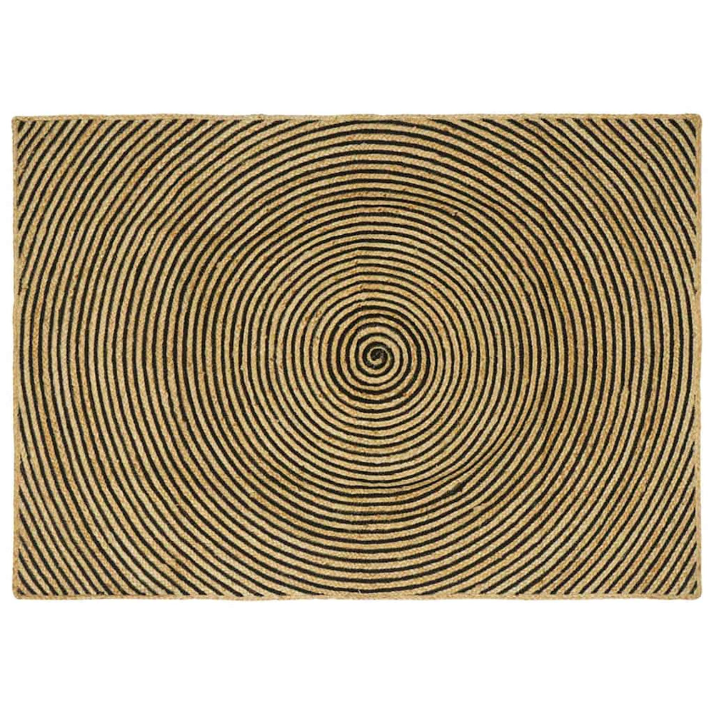 vidaXL Rug Natural and Black 140 x 200 cm Jute