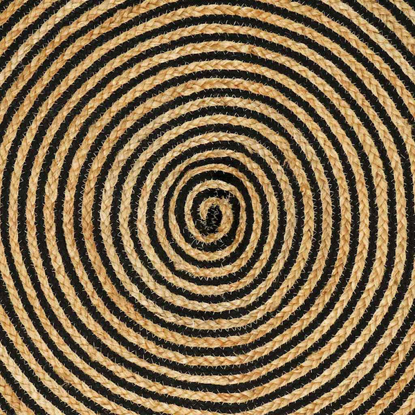 vidaXL Rug Natural and Black 160x160 cm Jute
