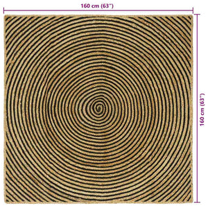 vidaXL Rug Natural and Black 160x160 cm Jute