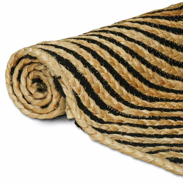 vidaXL Jute Rug Natural and Black 240 x 340 cm