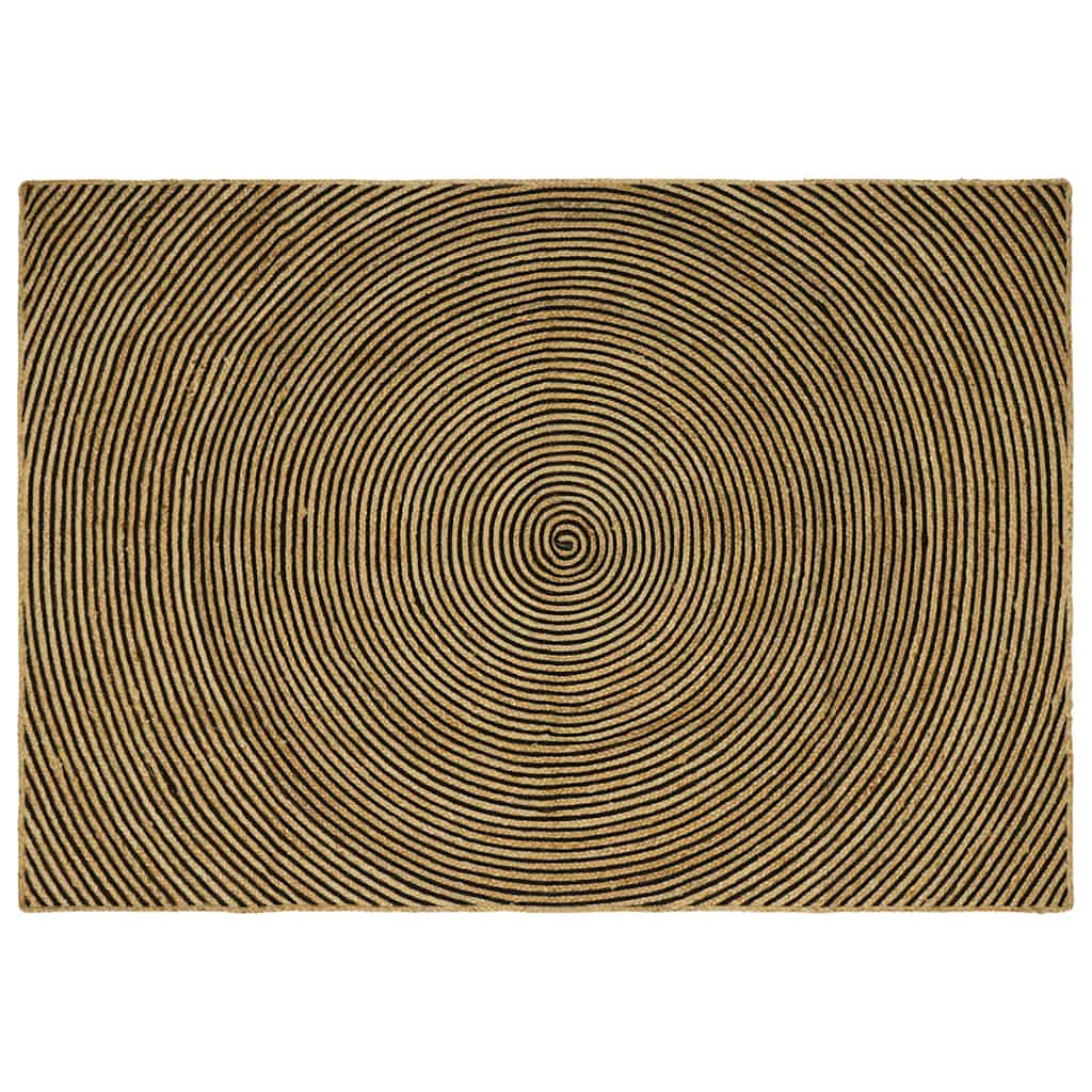 vidaXL Jute Rug Natural and Black 240 x 340 cm
