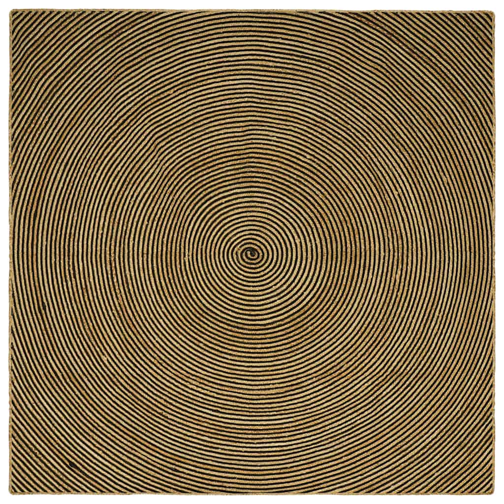 vidaXL Rug Natural and Black 300 x 300 cm Jute