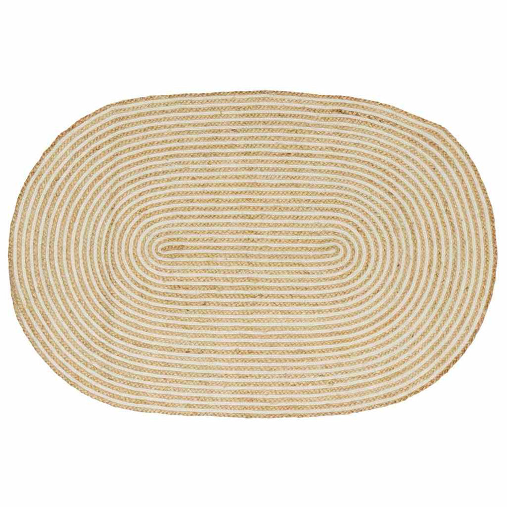 vidaXL Rug Natural and White 100 x 152 cm Jute