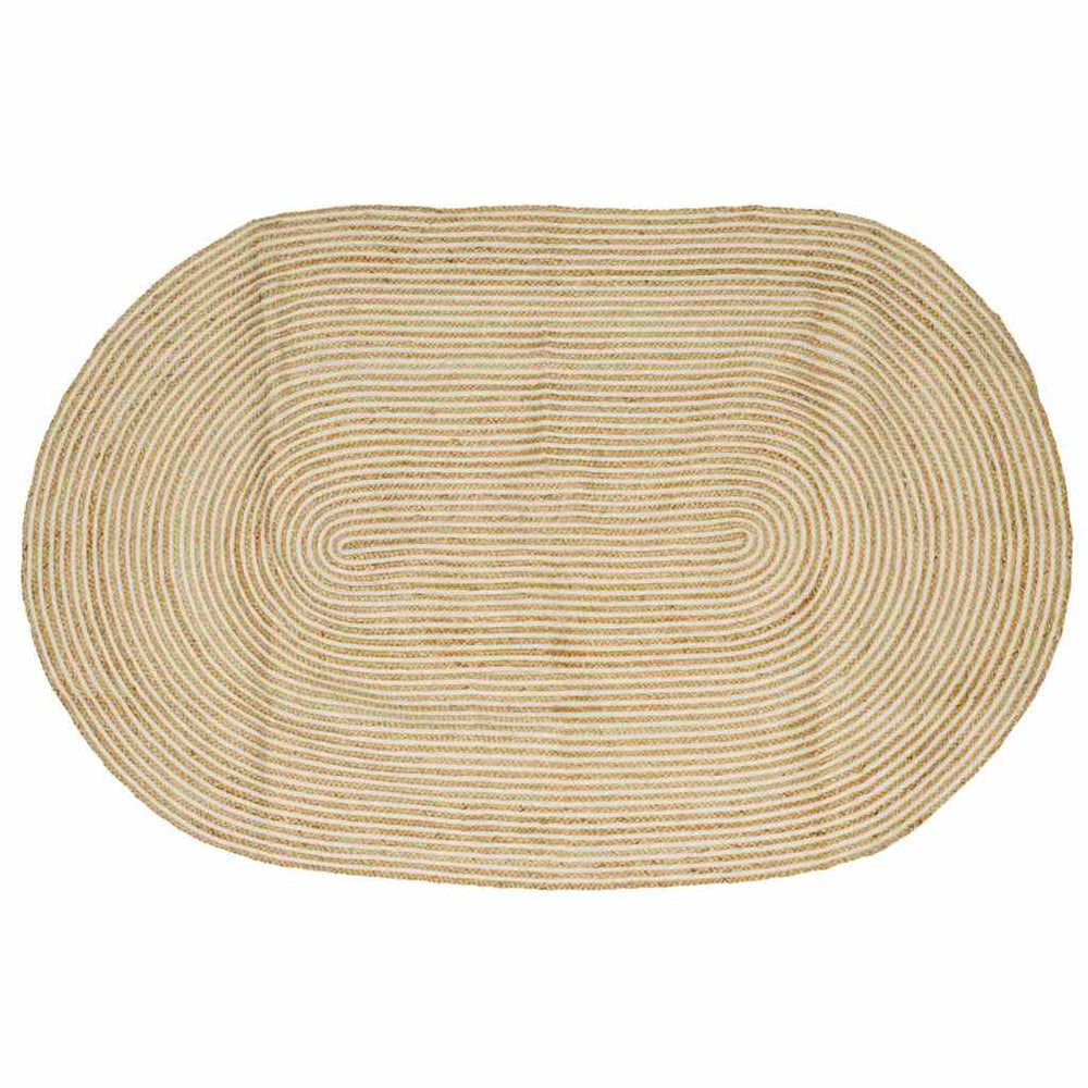 vidaXL Rug Natural and White 205 x 305 cm Jute