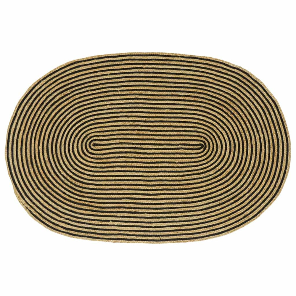 vidaXL Rug Natural and Black 100 x 152 cm Jute