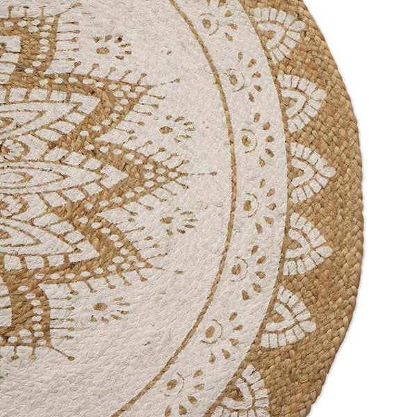 vidaXL Jute Rug Floral Natural 100 x 152 cm Jute