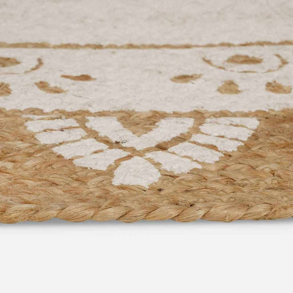 vidaXL Jute Rug Floral Natural 100 x 152 cm Jute