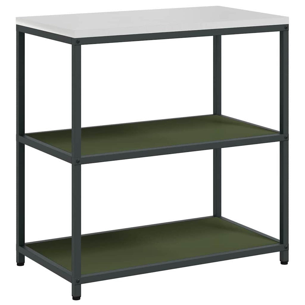 vidaXL Kitchen Storage Unit with Shelf Olive Green 90 x 50 x 92 cm Steel