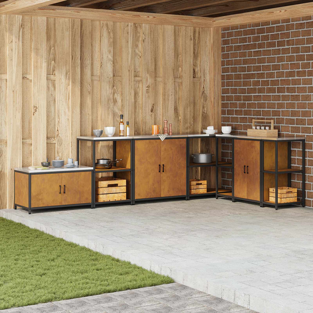 vidaXL Kitchen Storage Unit with Shelf Rusty 60 x 50 x 92 cm Steel