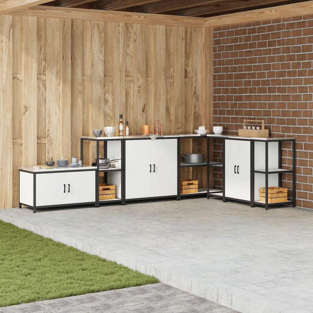 vidaXL Kitchen Storage Unit with Shelf White 40 x 50 x 92 cm Steel