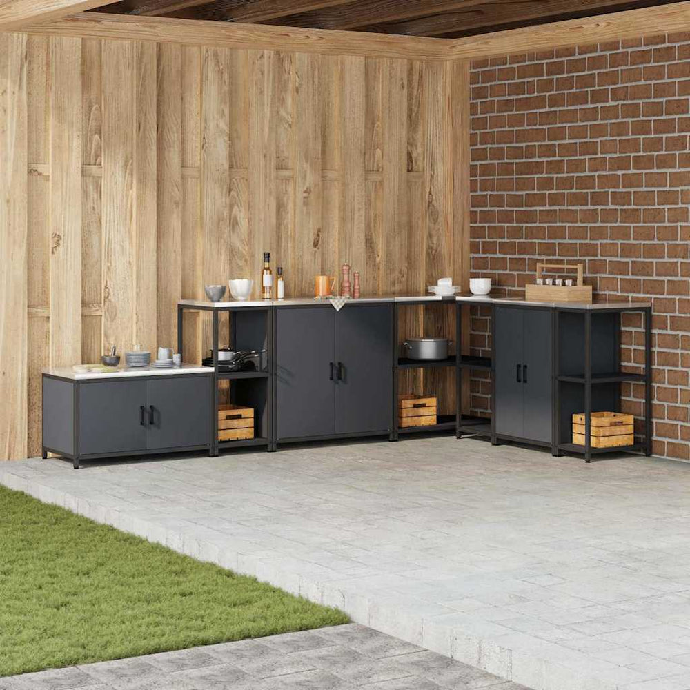 vidaXL Kitchen Storage Unit with Shelf Anthracite 40 x 50 x 92 cm Steel