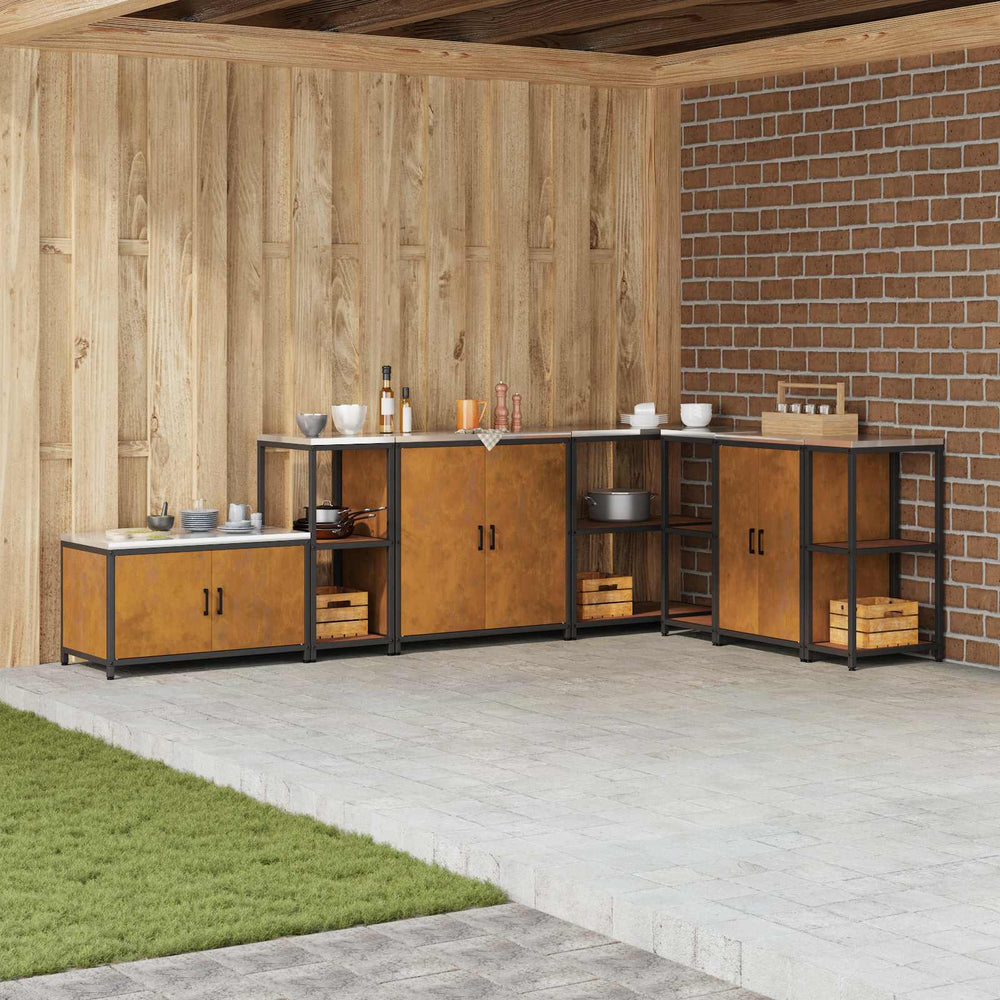 vidaXL Kitchen Storage Unit with Shelf Rusty 40 x 50 x 92 cm Steel