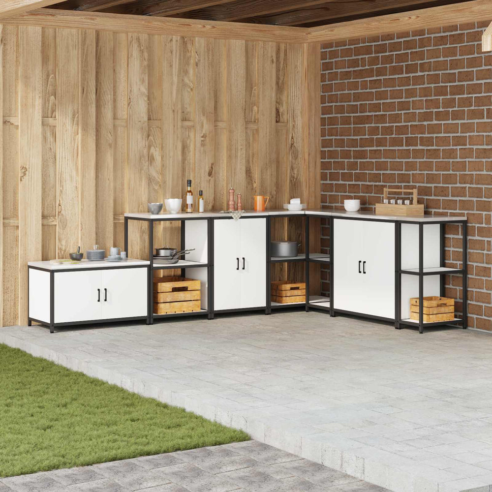 vidaXL Kitchen Storage with Door Shelf White 60 x 50 x 92 cm Steel