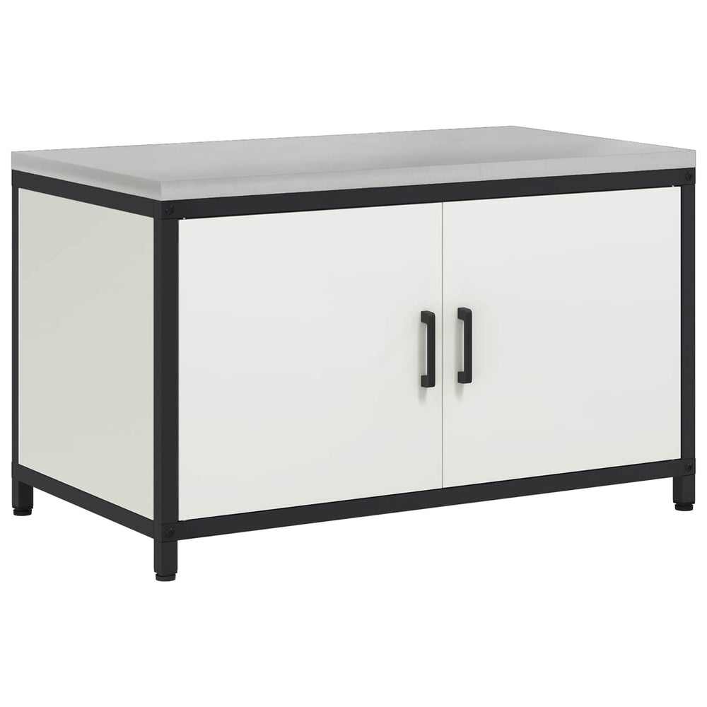 vidaXL Kitchen Storage with Door Shelf White 90 x 50 x 53 cm Steel