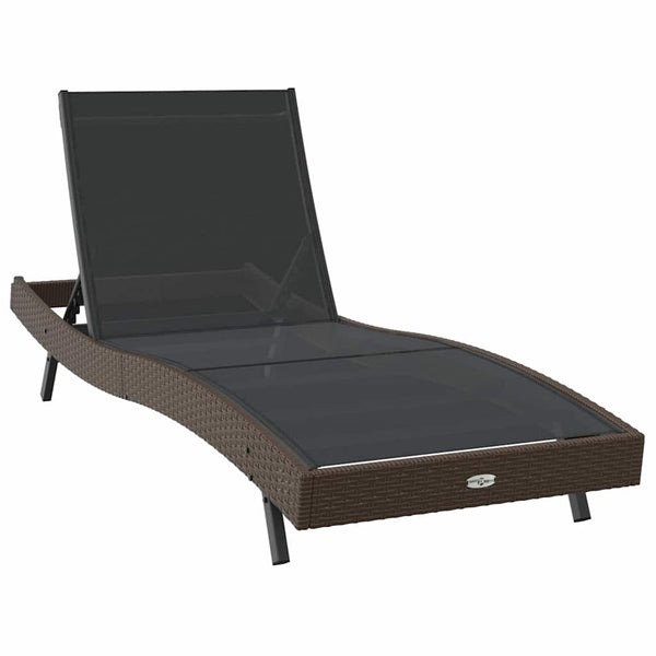 vidaXL Sun Lounger 3 pcs Brown 197 x 70 x 82 cm Poly Rattan