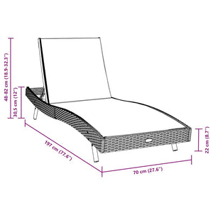 vidaXL Sun Lounger 3 pcs Brown 197 x 70 x 82 cm Poly Rattan