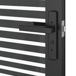 vidaXL Glass Door Striped Black 102.5 x 3.5 x 201.5 cm Aluminum