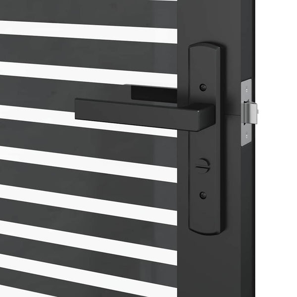 vidaXL Glass Door Striped Black 102.5 x 3.5 x 201.5 cm Aluminum