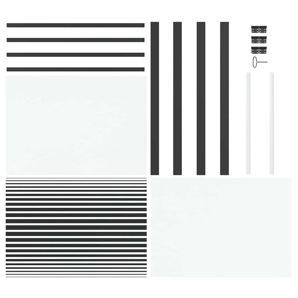 vidaXL Glass Door Striped Black 102.5 x 3.5 x 201.5 cm Aluminum