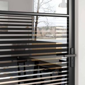 vidaXL Glass Door Striped Black 102.5 x 3.5 x 201.5 cm Aluminum