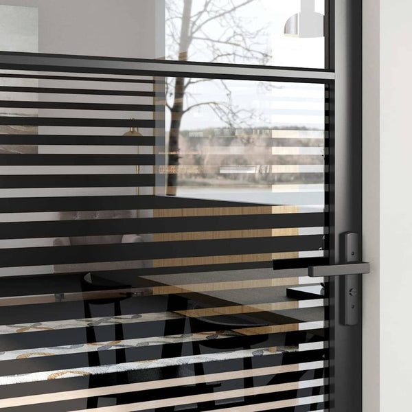 vidaXL Glass Door Striped Black 102.5 x 3.5 x 201.5 cm Aluminum