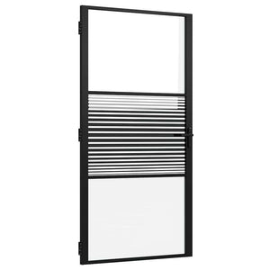 vidaXL Glass Door Striped Black 102.5 x 3.5 x 201.5 cm Aluminum