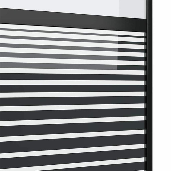 vidaXL Glass Door Striped Black 90 x 2 x 205 cm Aluminum