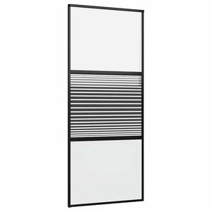 vidaXL Glass Door Striped Black 90 x 2 x 205 cm Aluminum