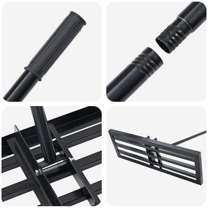 vidaXL Garden Rake Black 75 x 25 x 200 cm Powder-Coated Steel