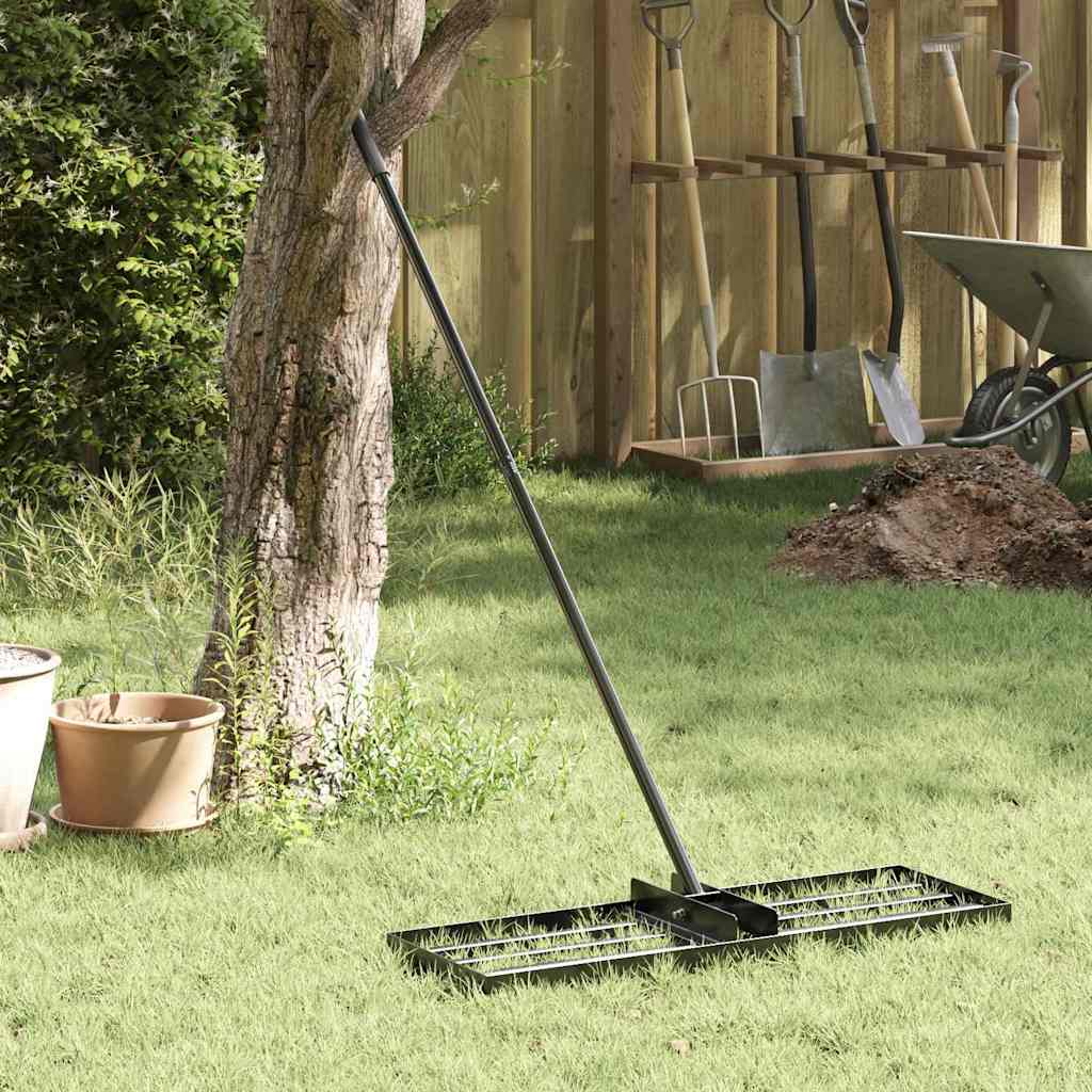 vidaXL Replacement Head for Garden Rake Black Powder-Coated Steel