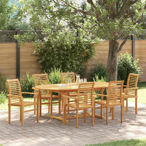 vidaXL 7-Piece Garden Dining Set Brown Solid Teakwood