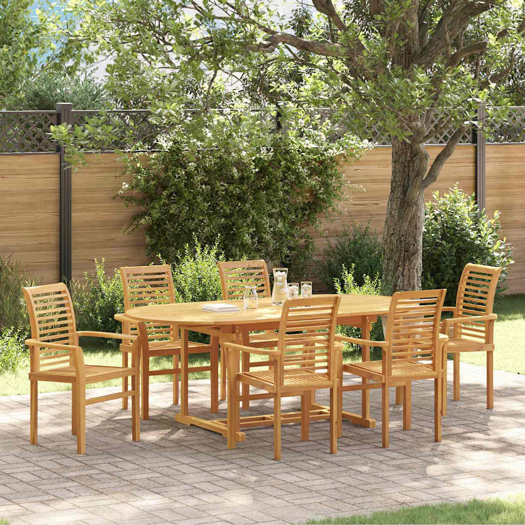 vidaXL 7-Piece Garden Dining Set Brown Solid Teakwood