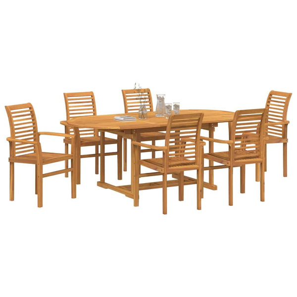 vidaXL 7-Piece Garden Dining Set Brown Solid Teakwood