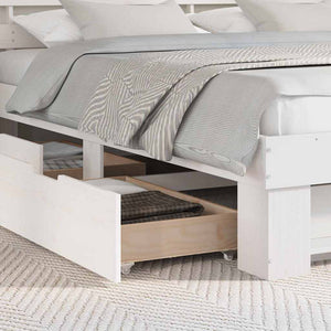 vidaXL Bed Frame with Headboard White 200 x 200 cm Solid Pine Wood