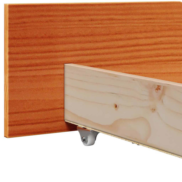 vidaXL Bed Frame Waxed Brown 200 x 200 cm Solid Pine Wood