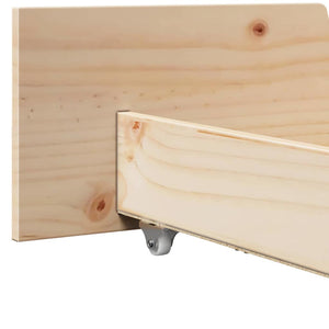 vidaXL Bed Frame with Headboard Brown 150 x 200 cm Solid Pine Wood