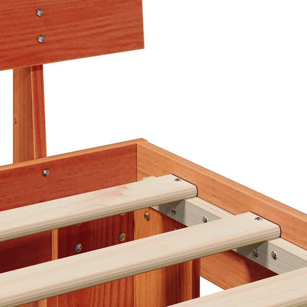 vidaXL Bed Frame Honey Brown 150 x 200 cm Solid Pine Wood