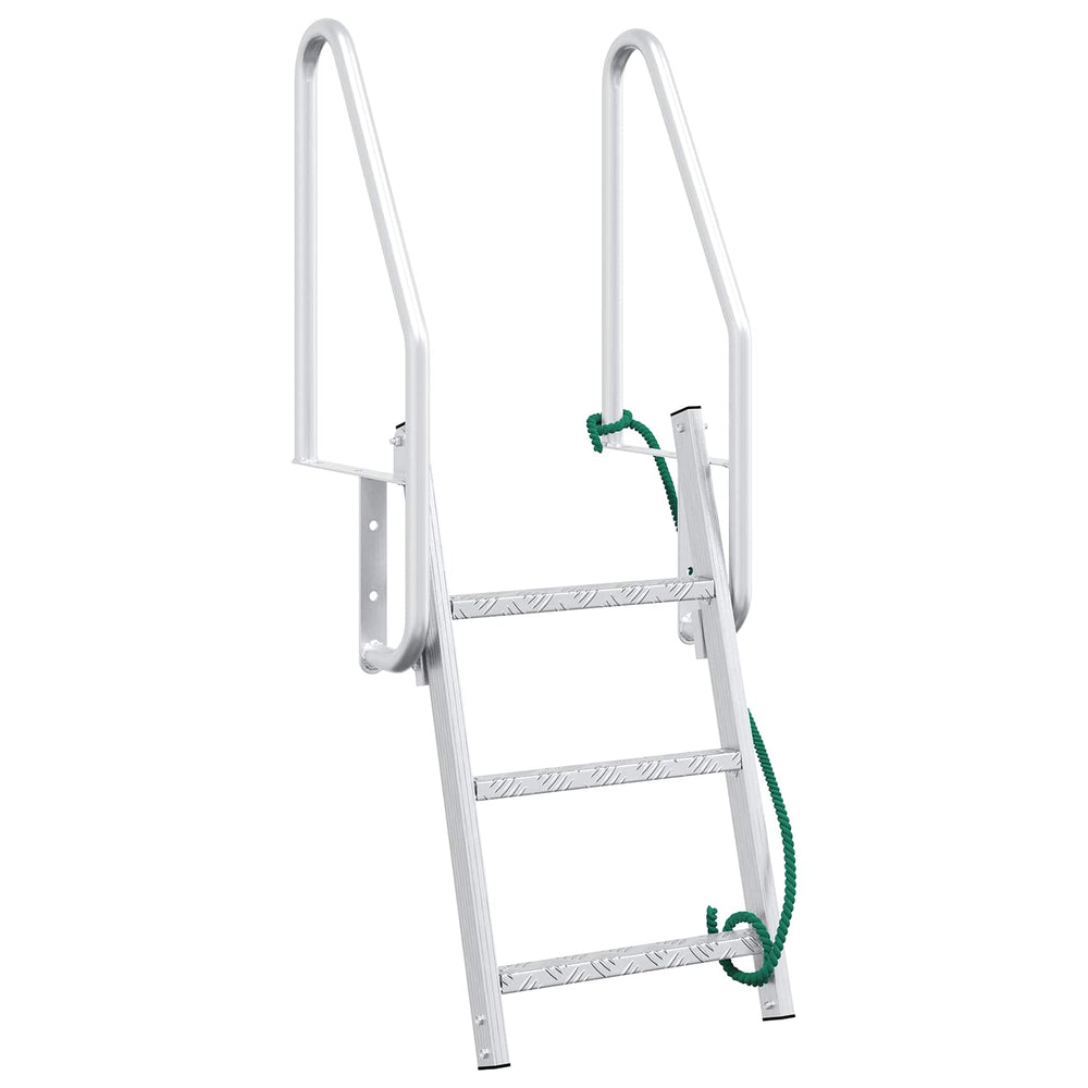 vidaXL 3-Step Dock Ladder Silver 58 x 77 x 144 cm Aluminum