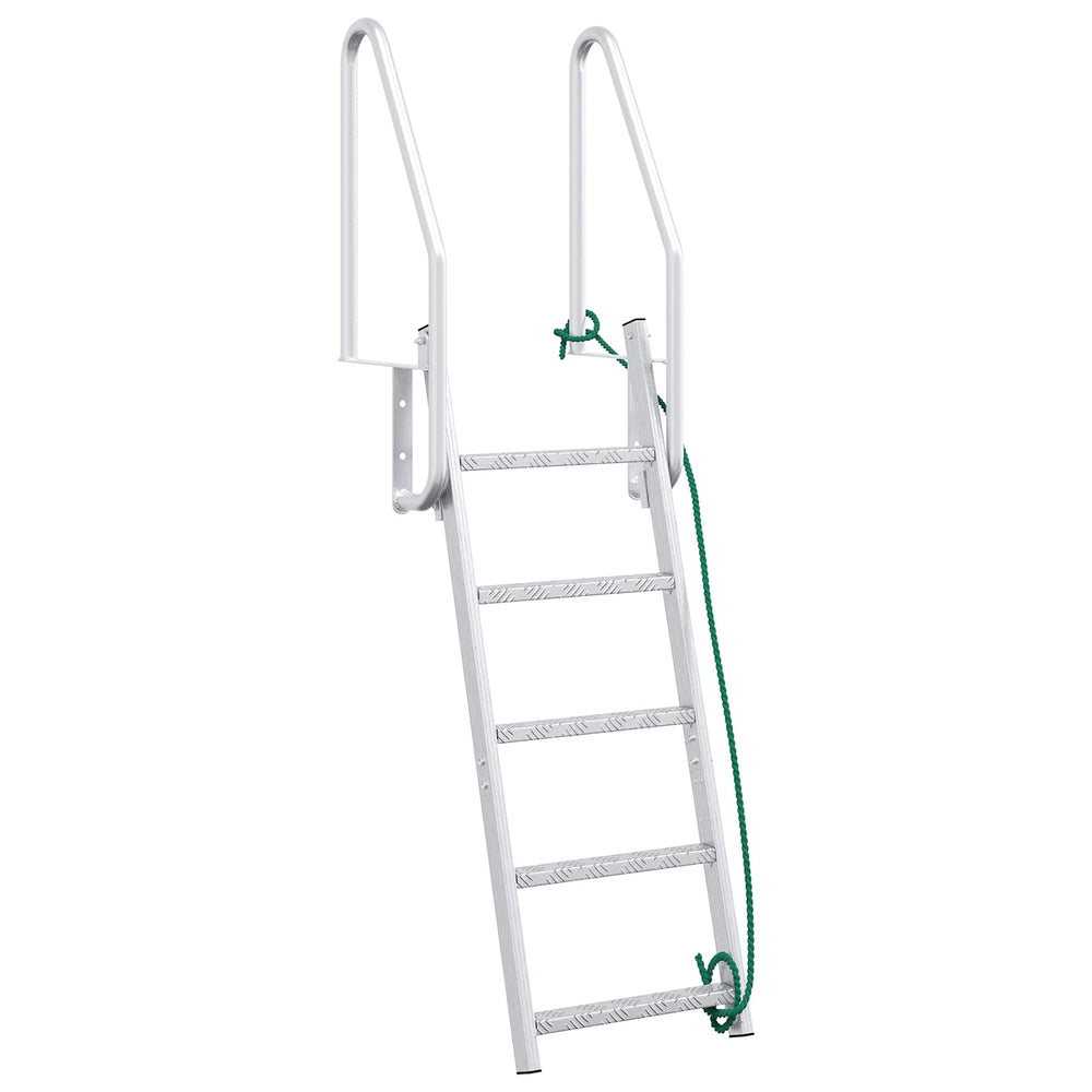 vidaXL 5-Step Dock Ladder Silver 58 x 77 x 191 cm Aluminum