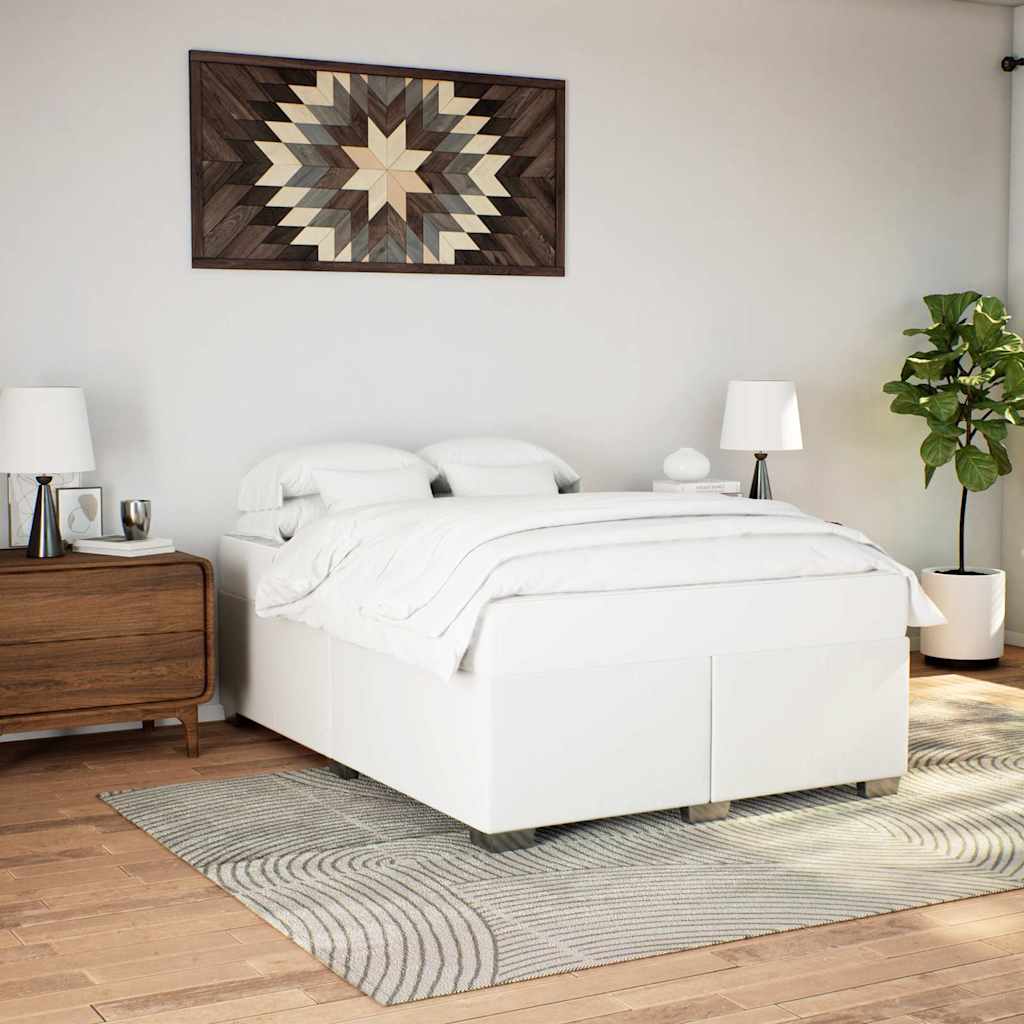 vidaXL Bed Frame without Mattress White 137x190 cm Faux Leather