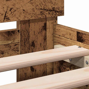 vidaXL Bed Frame with Headboard Reclaimed Wood 203 x 185 x 70 cm Engineered Wood